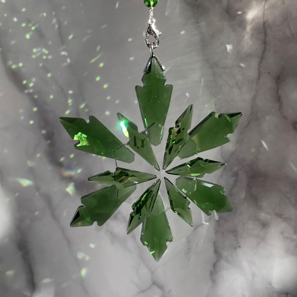 Crystal Snowflake Sun Catcher Christmas Tree Decor Czech Bohemia Crystal Gift - Picture 5 of 10